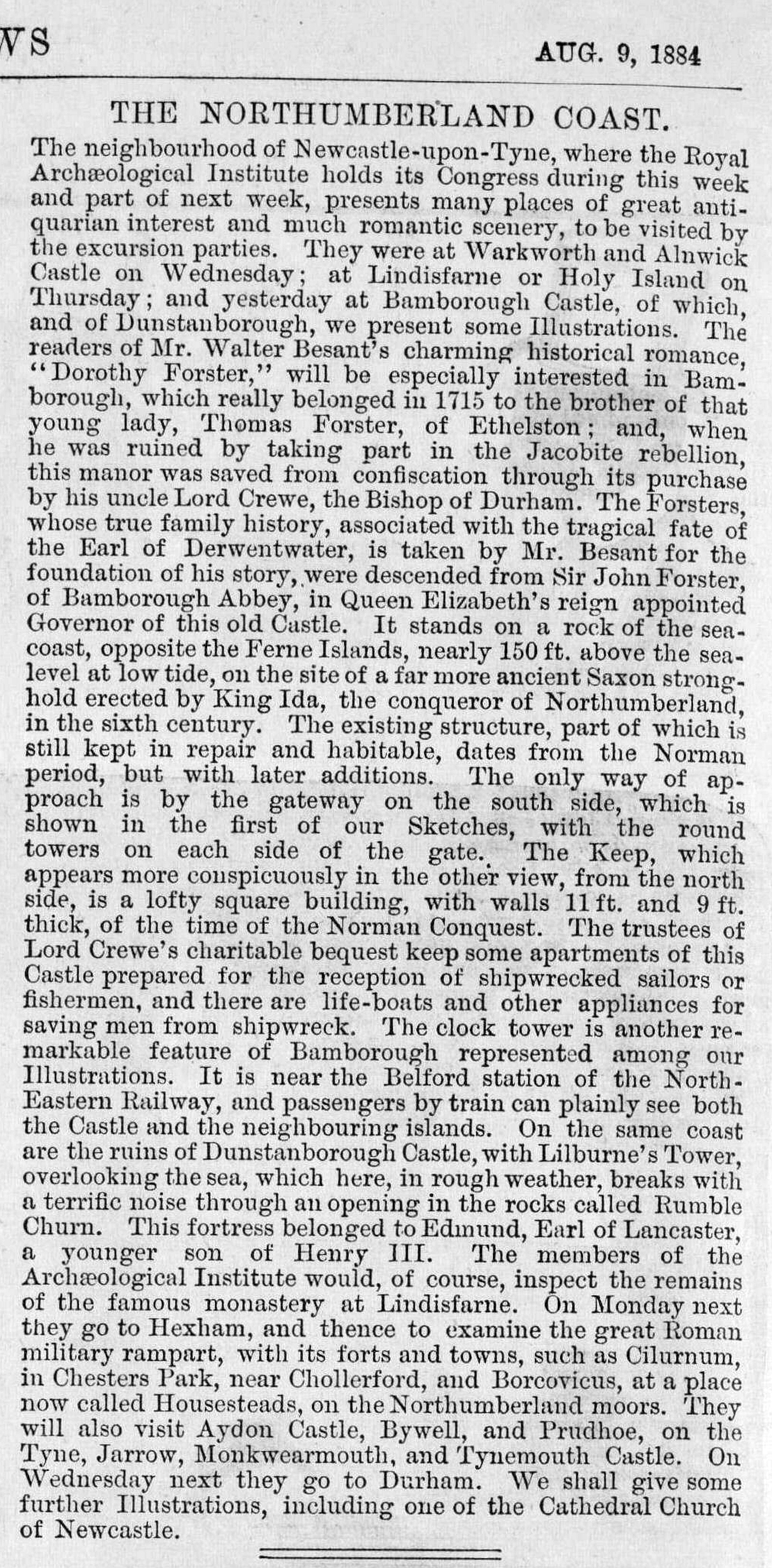 Bamburgh and Dunstanburgh text article